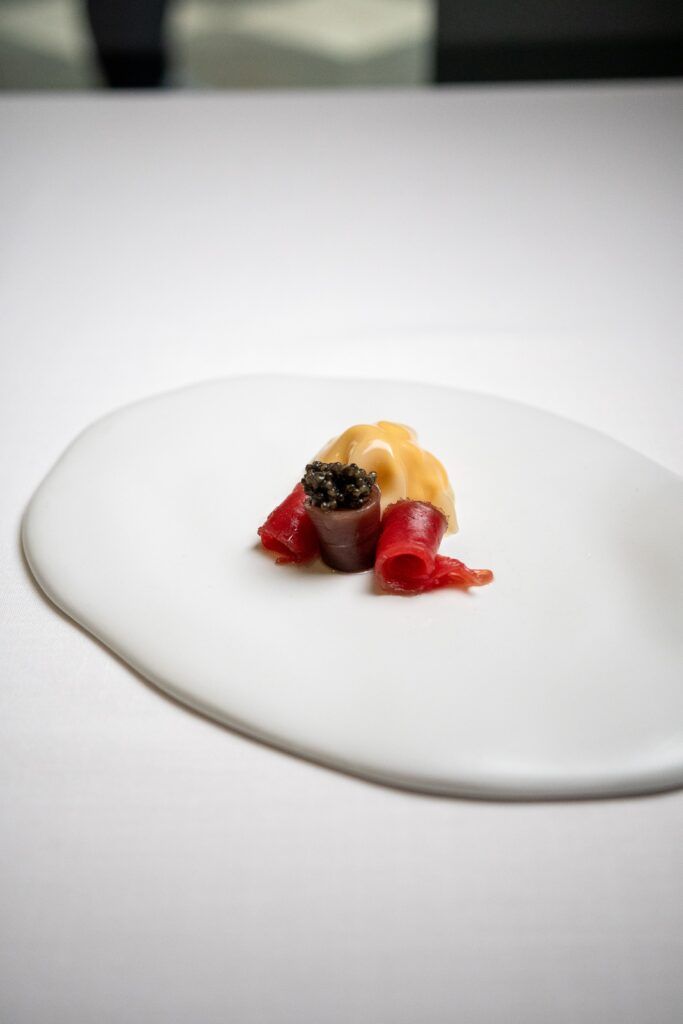 Bluefin Tuna Anchovy, caviar, horchata and squash - Balfegó